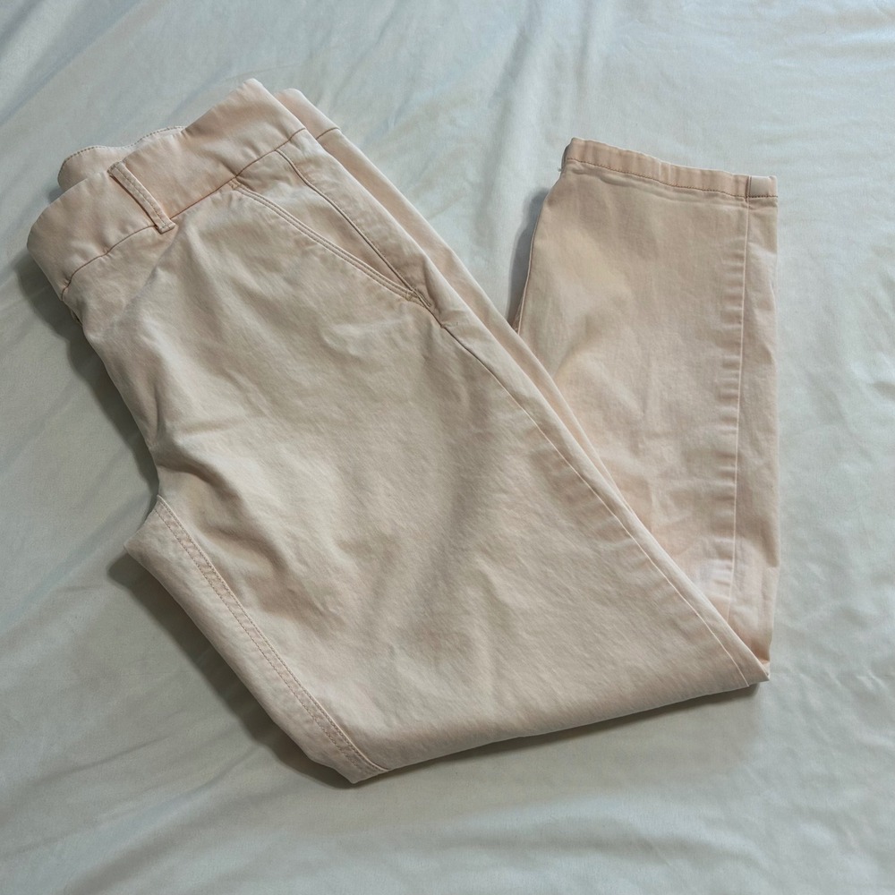 Ann Taylor LOFT Marisa Chino Pants Peach Pink Stretch Cotton Size 8